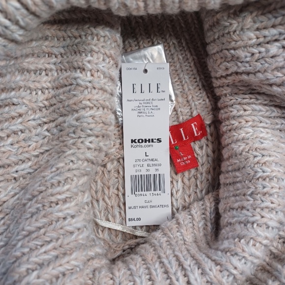 Women's ELLE Sweater. Size Large. Color Oatmeal. - Picture 15 of 16